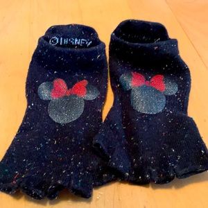 Disney Minnie Mouse glitter Toesox worn once half toe excellent grip new Sox
